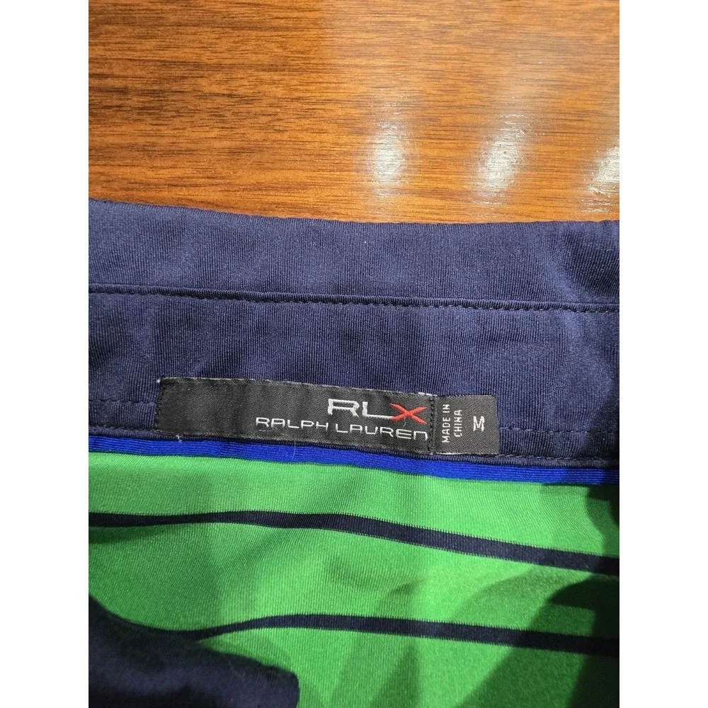 RLX Ralph Lauren Performance Golf Polo Shirt - Men's Medium -‎ Green Stripe -...
